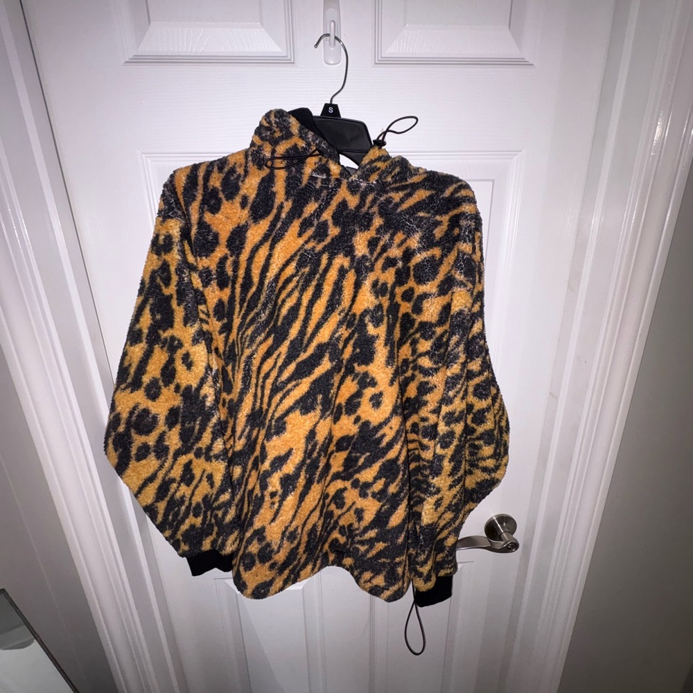 Animal Print Fleece Hoodie ASOS